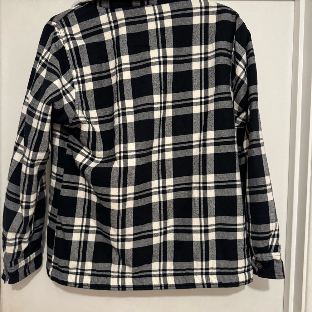Flannel Hoodie Jacket Fleece Lined Flannel Shirt Plaid Zip Up - Picture 3 of 12